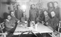 Weihnachtsfeier beim Stab 1915 mit Celar, Benesch, Neumann, Spitzl, Löberbauer, Hrauzer